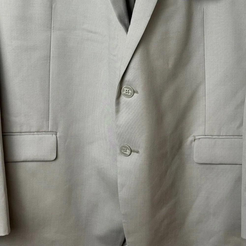 Calvin Klein Suit Jacket Mens 46S Tan Solid Slim Fit 100% Wool Two‎ Button NEW